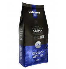 Кофе натуральный жареный в зернах DeMarco Fresh Roast Crema в пакете 1 кг