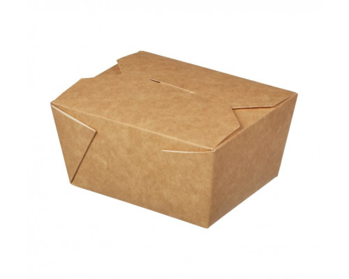 Картонный контейнер Fold Box с клапанами 600 мл крафт-белый 112×89×63 мм