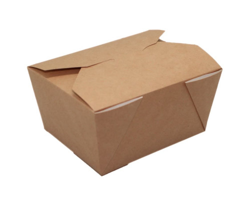 Картонный контейнер Fold Box с клапанами 600 мл крафт-белый 112×89×63 мм