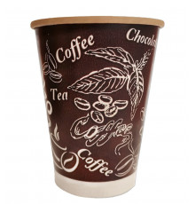 Бумажный стакан для горячих напитков Global cups 300 мл d=90 мм