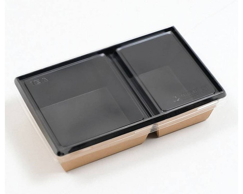 Двойной картонный контейнер с чёрной подложкой OneClick 800 мл Black