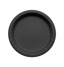 Тарелка бумажная Черная с бортом d=180 мм