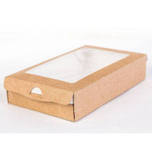 Картонный самосборный пенал Coverbox1000 крафт-белый 1 л 200×120×40 мм