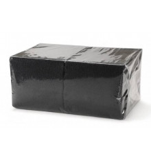 Одноразовые 1-слойные бумажные салфетки с тиснением Черные 24×24 см 400 шт.