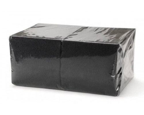 Одноразовые 1-слойные бумажные салфетки с тиснением Черные 24×24 см 400 шт.