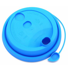 Пластиковая PP крышка с колпачком на поводке FLIP-TOP Голубая матовая 90 мм
