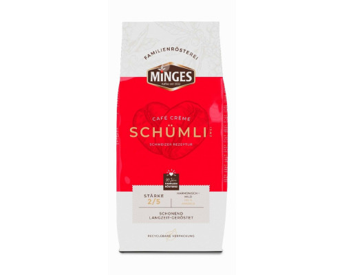 Кофе зерновой Minges Café Crème Schümli Zwei (2) в экономичном пакете 1 кг