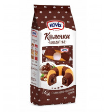 Бисквитное сдобное колечко KOVIS с шоколадно-ореховым кремом 40 грамм в индивидуальной упаковке