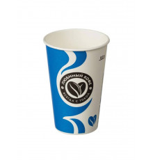 Бумажный стакан Huhtamaki SPV9 Любимый кофе синий 200 мл диаметром 73 мм для горячих напитков