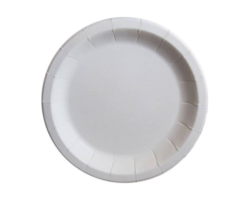 Тарелка бумажная белая с бортом мелованная d=180 мм