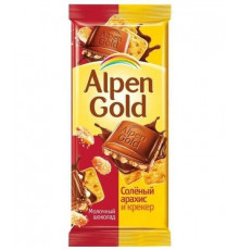 Шоколад Альпен Голд Соленый Арахис и Крекер Alpen Gold 90 г